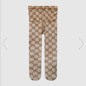 Authentic Gucci Tights Beige/ebony GG motif tulle